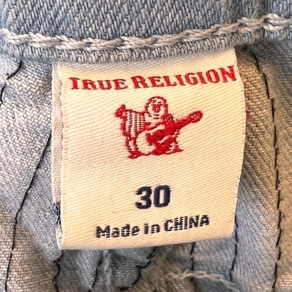 True Religion Mens Sz 30 Gray Blue Geno Relaxed Slim Stitched Stretch Streetwear - Picture 4 of 10